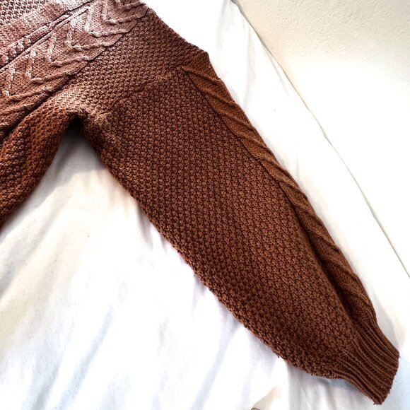 BKE- Buckle- Chunky Knit Cardigan Pecan Cable Knit Long Cardigan Sweater Large - Picture 7 of 11